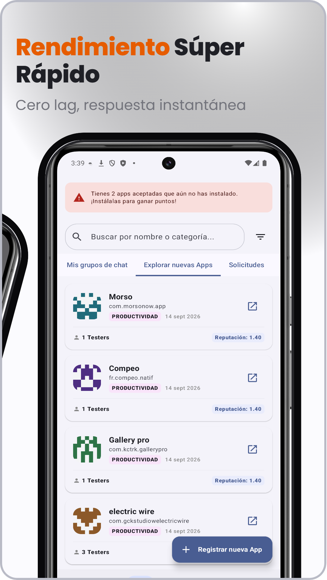 Captura de TesterApp: Pruebas Beta App